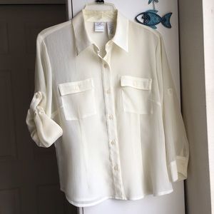 Chiffon 3/4-sleeve blouse